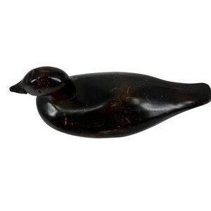 Vintage Hand Carved Duck Decoy Brown